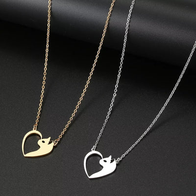 Women's Fashion Jewelry Stainless Steel Heart Necklaces