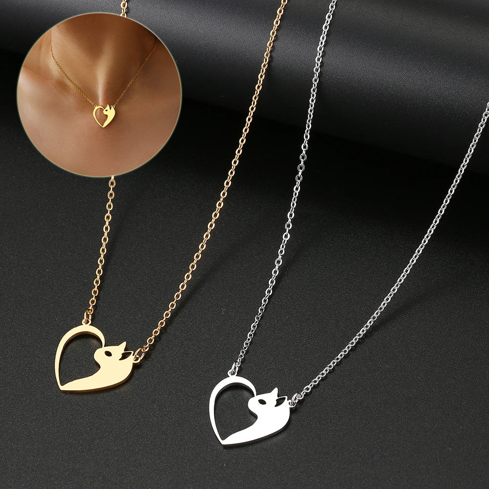 Women's Fashion Jewelry Stainless Steel Heart Necklaces
