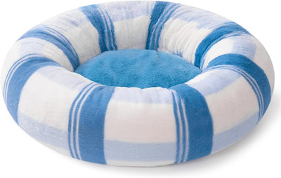 Soft Fluffy Dog Bed For Puppy & Kitten, 23 Inch Blue Striped