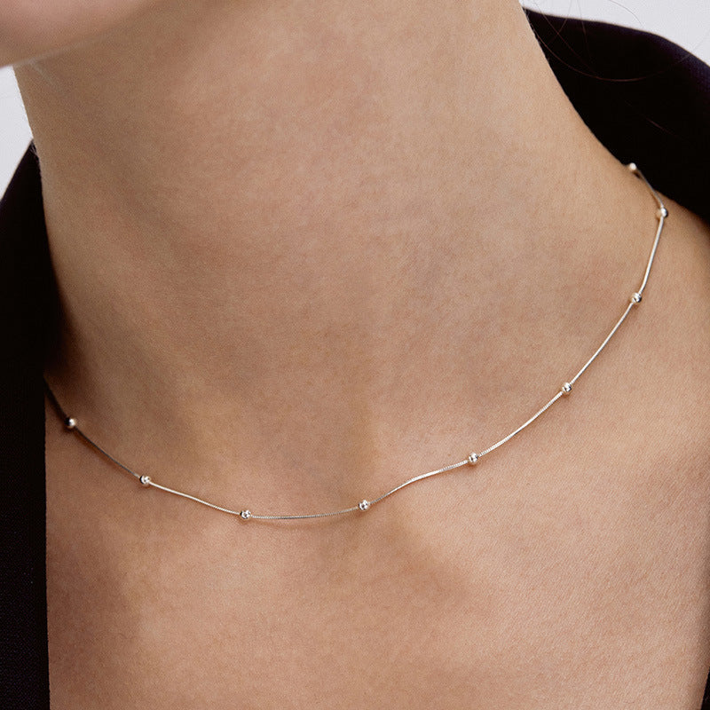 Sterling Silver Necklace For Women Ball Chain Necklaces